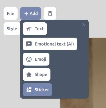 add a sticker
