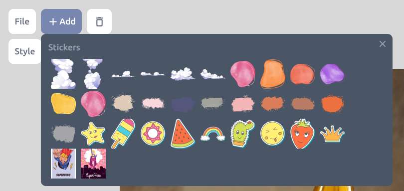 the list of stickers